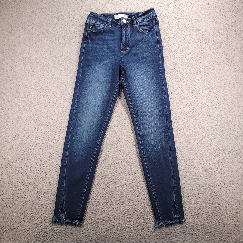 KanCan Skinny Jeans Womens 3/25 Dark Wash Frayed Hem Ankle‎ KC7140D